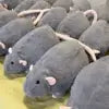 Plush Rat Toy Gray Soft Pillow Plushie For Kids And Adults Decorative Cushion